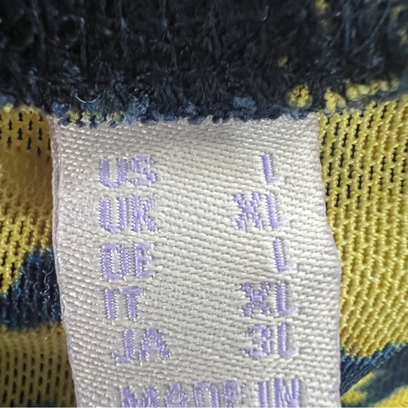 LOGO Layers Lori Goldstein Womens Blue and Yellow Long Sleeve Blouse Size Large - Picture 5 of 6